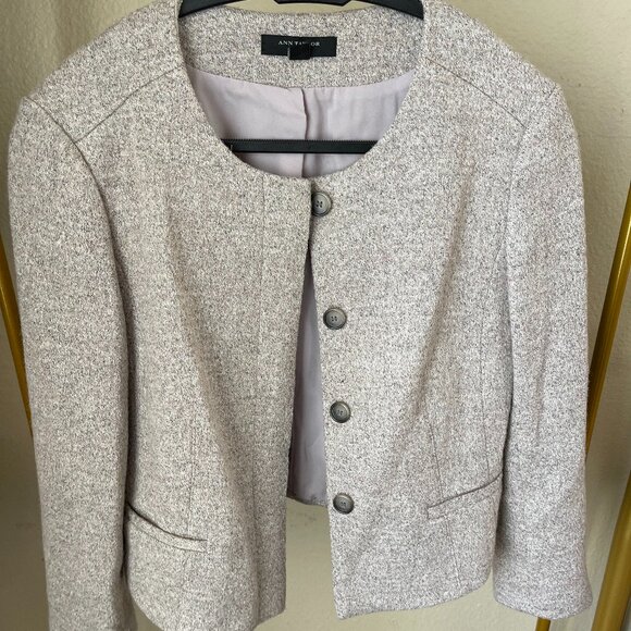 Ann Taylor 6P Silver Tweed Blazer Chanel Style Power Piece - Picture 5 of 13